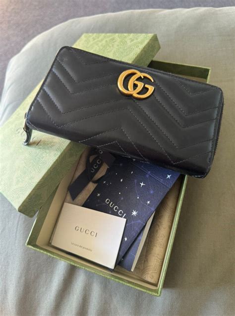 gucci guccy script zip around wallet|Gucci marmont zip around wallet.